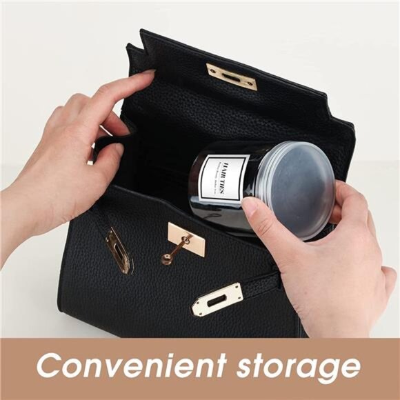 Black Hair Ties 50 Pack Cotton Seamless Ponytail Holders No Damage Hair Bands - Picture 3 of 6